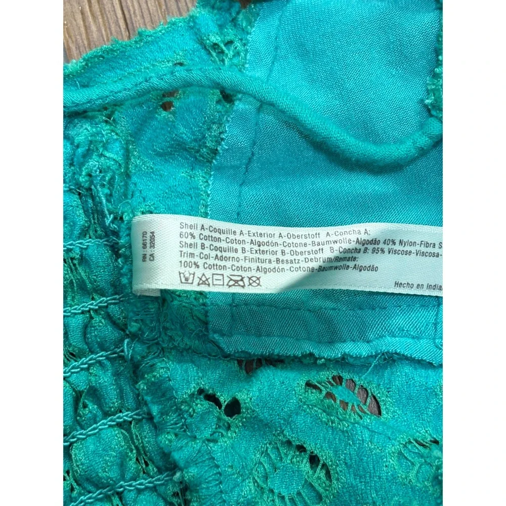 Free People FP One Adella Women's Lace Bralette Aqua Teal Crochet Boho